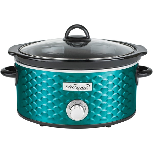 Brentwood Appliances Scallop Pattern 4.5qt. Slower Cooker (Blue) SC-140BL